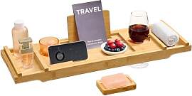 SONGMICS Badewannenablage ausziehbar,