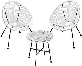 SONGMICS Balkonmöbel, Gartenmöbel-Set, 3er Set,