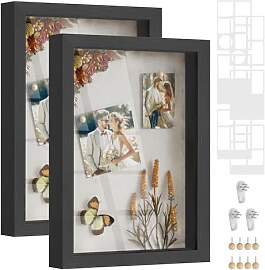 SONGMICS Bilderrahmen, 6 Passepartouts, 2er Set