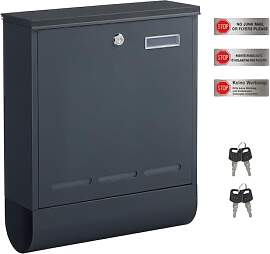 SONGMICS Briefkasten mit Zeitungsfach und