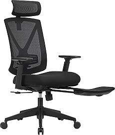 SONGMICS Bürostuhl mit Fußstütze, Ergonomischer 