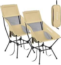 SONGMICS Campingstuhl 2er Set, Strandstuhl hohe