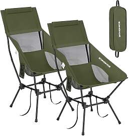 SONGMICS Campingstuhl 2er Set, Strandstuhl hohe