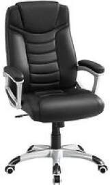 SONGMICS Chefsessel, OBG21B Kunstleder schwarz,
