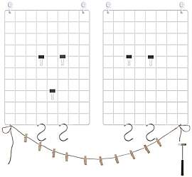 SONGMICS Fotowand aus Drahtgitter, 2er Set,