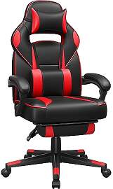 SONGMICS Gaming-Stuhl, Bürostuhl mit Fußstütze, 