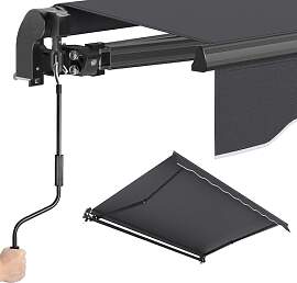SONGMICS Gelenkarmmarkise, Markise mit Handkurbel, 