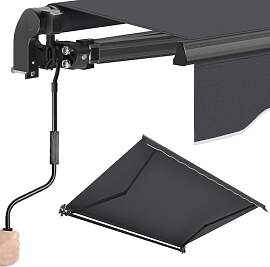 SONGMICS Gelenkarmmarkise, Markise mit Handkurbel, 