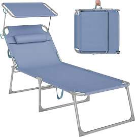 SONGMICS Große Sonnenliege, klappbarer