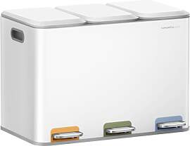 SONGMICS HOME Mülleimer Küche, 3 x 15 L Fächer, 
