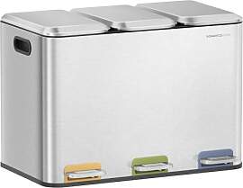 SONGMICS HOME Mülleimer Küche, 3 x 15 L Fächer, 