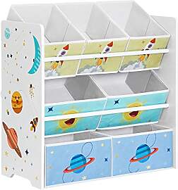 SONGMICS Kinderzimmerregal, Spielzeugregal mit 7