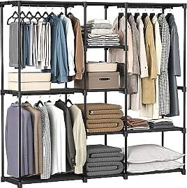 SONGMICS Kleiderschrank, Kleiderständer,