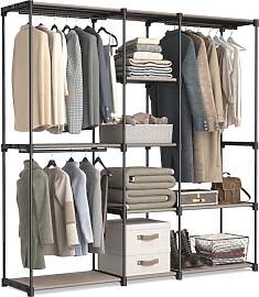 SONGMICS Kleiderschrank, Kleiderständer,