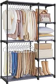 SONGMICS Kleiderschrank offen, Kleiderständer,
