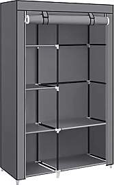SONGMICS Kleiderschrank, Stoffschrank, 6 Ablagen,