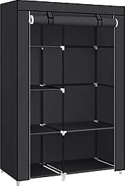 SONGMICS Kleiderschrank, Stoffschrank, 6 Ablagen,
