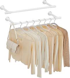 SONGMICS Kleiderstange für die Wand, 2er Set,