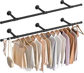 SONGMICS Kleiderstange für die Wand, 2er Set,
