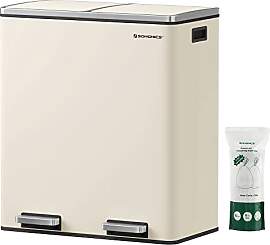 SONGMICS Mülleimer, 2 x 30 Liter, 2 Fächer,