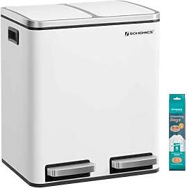 SONGMICS Mülleimer Küche, 2 x 15 Liter,