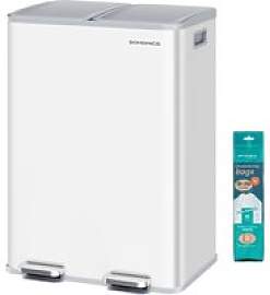 SONGMICS Mülleimer Küche, 2 x 30 Liter, 2