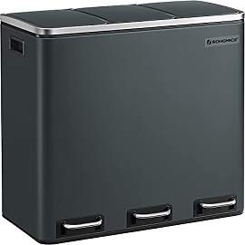 SONGMICS Mülleimer Küche, 3 x 18 L,