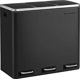 SONGMICS Mülleimer Küche, 3 x 18 L,