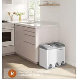 SONGMICS Mülleimer Küche, 3 x 8 L, kleine