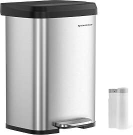 SONGMICS Mülleimer Küche, 50 Liter Abfalleimer,