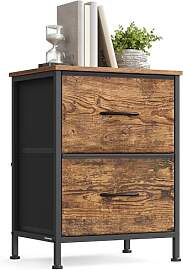 SONGMICS Nachttisch, Kommode, 2 Stoffschubladen,