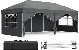 SONGMICS Pavillon, 3 x 6 m mit Seitenwänden,