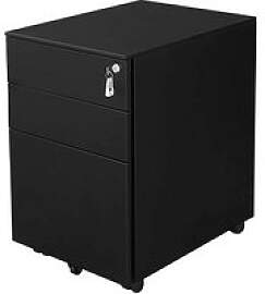 SONGMICS Rollcontainer schwarz 3 Auszüge 39,0 x