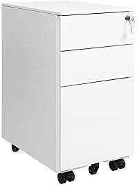 SONGMICS Rollcontainer, unter Schreibtisch, mit 3