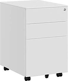 SONGMICS Rollcontainer, unter Schreibtisch, mit 3
