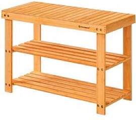 SONGMICS Schuhbank LBS04N natur Holz 70,1 cm