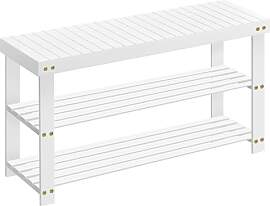 SONGMICS Schuhbank, Schuhregal mit 3 Ebenen,