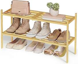 SONGMICS Schuhregal aus Bambus, Schuhablage 2