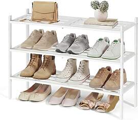 SONGMICS Schuhregal aus Bambus, Schuhablage 3