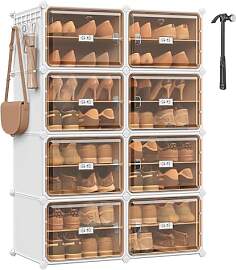 SONGMICS Schuhregal mit 8 Fächern, Schuhschrank,