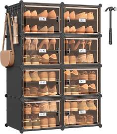 SONGMICS Schuhregal mit 8 Fächern, Schuhschrank,