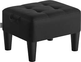 SONGMICS Sitzhocker, Fußhocker, Leinenimitat,