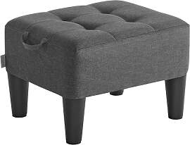 SONGMICS Sitzhocker, Fußhocker, Leinenimitat,