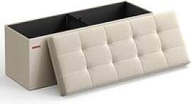 SONGMICS Sitztruhe LSF77BE beige Stoff 110,0 cm