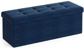 SONGMICS Sitztruhe LSF77IN blau Stoff 110,0 cm