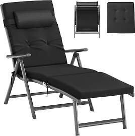 SONGMICS Sonnenliege, klappbar, Liegestuhl mit 6