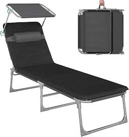 SONGMICS Sonnenliege, klappbarer Liegestuhl, 193 x 