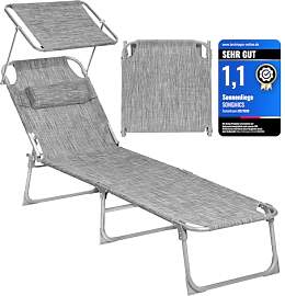 SONGMICS Sonnenliege, klappbarer Liegestuhl, 193 x 