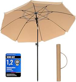 SONGMICS Sonnenschirm, 160 cm, Sonnenschutz UPF