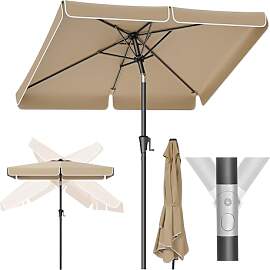 SONGMICS Sonnenschirm 200 x 150 cm, rechteckiger